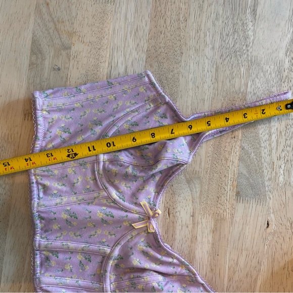 Lavender Floral Corset Crop Top Women’s Size Medium-Large - Picture 14 of 15